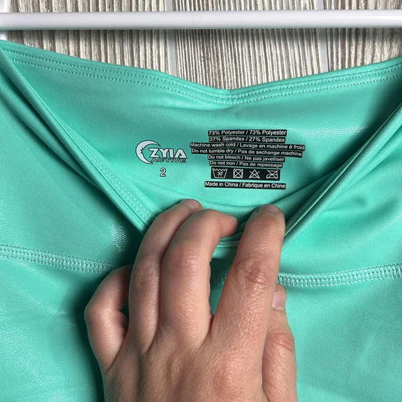 Zyia Active Turquoise Metallics Plus Light n Tight Hi-Rise Legging Size 2 - Picture 4 of 5